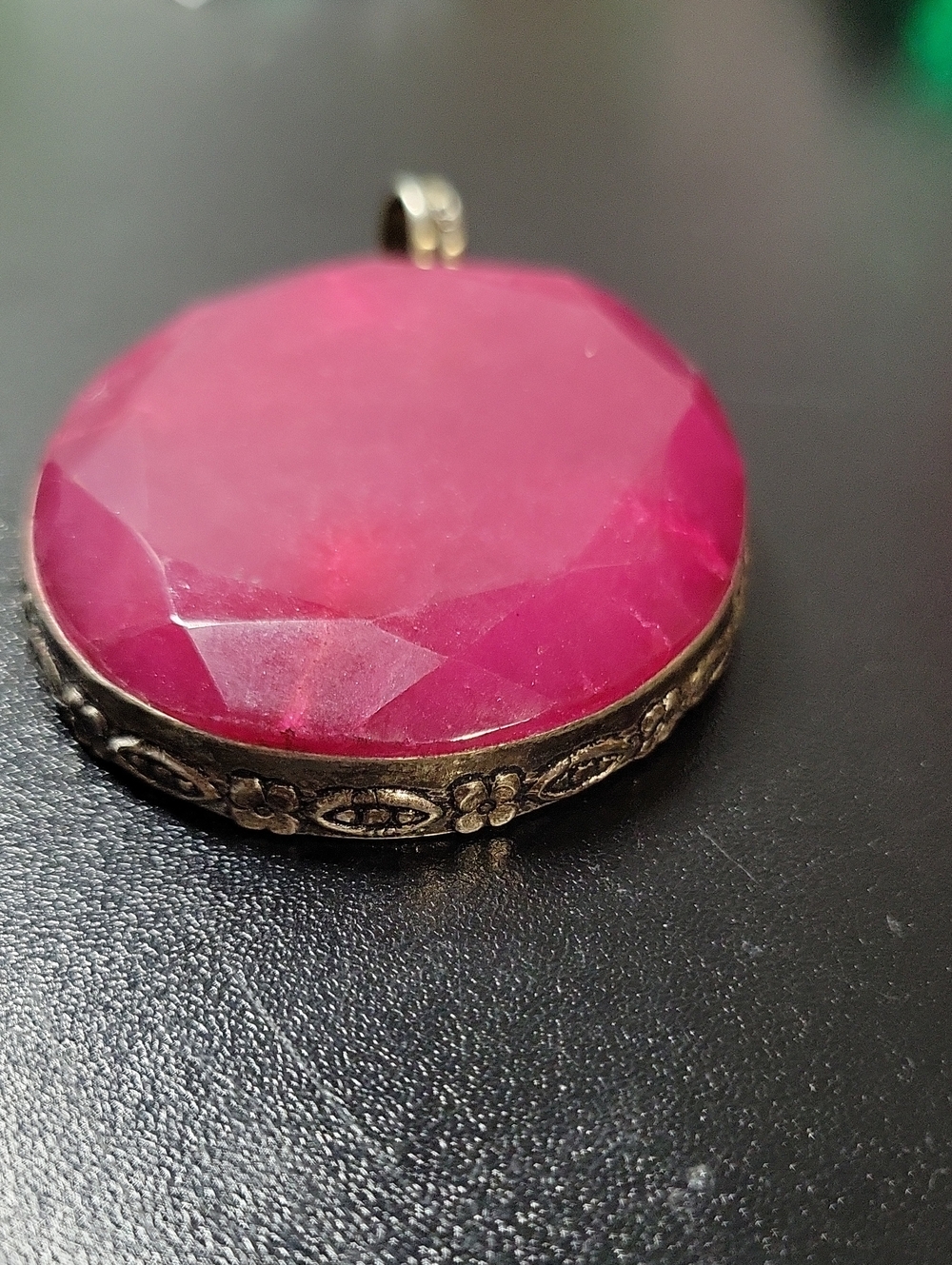 Large Pink Faceted Oval Pendant Necklace - Elegant Women's Jewelry 925